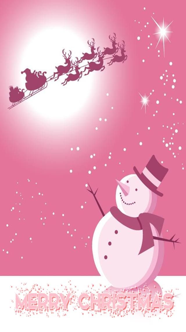 Pink Christmas Snowman - HD Wallpaper 