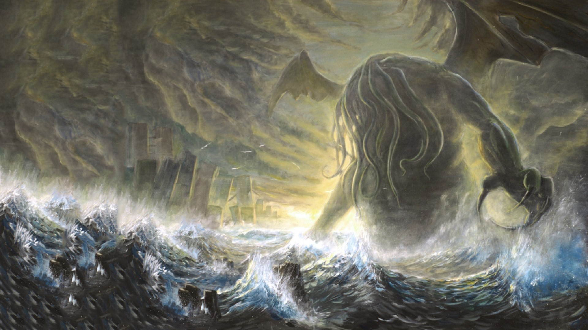 Cthulhu Backround For Mac Hp Lovecraft Art Cthulhu 19x1080 Wallpaper Teahub Io