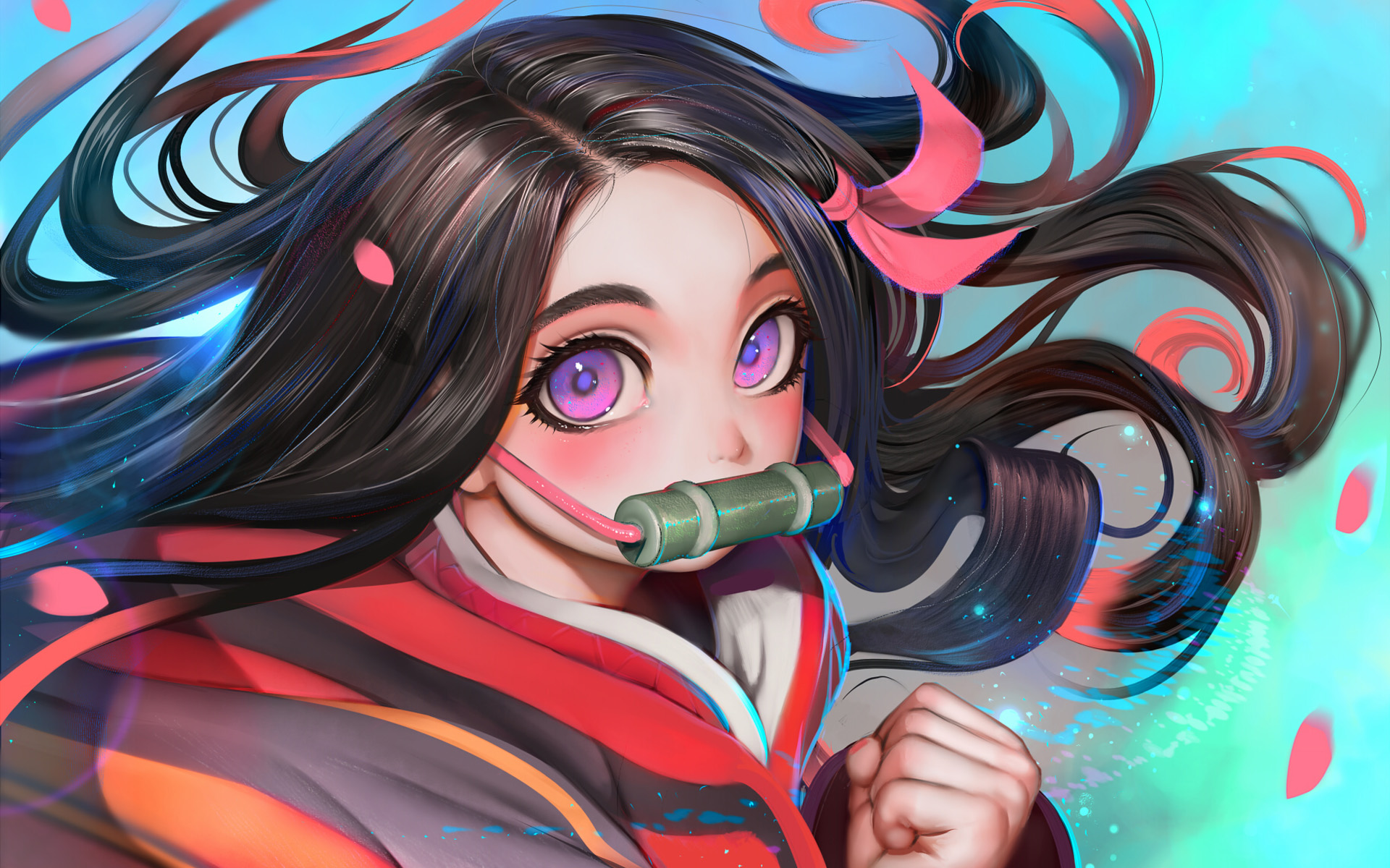 Kamado Nezuko Art 19x10 Wallpaper Teahub Io