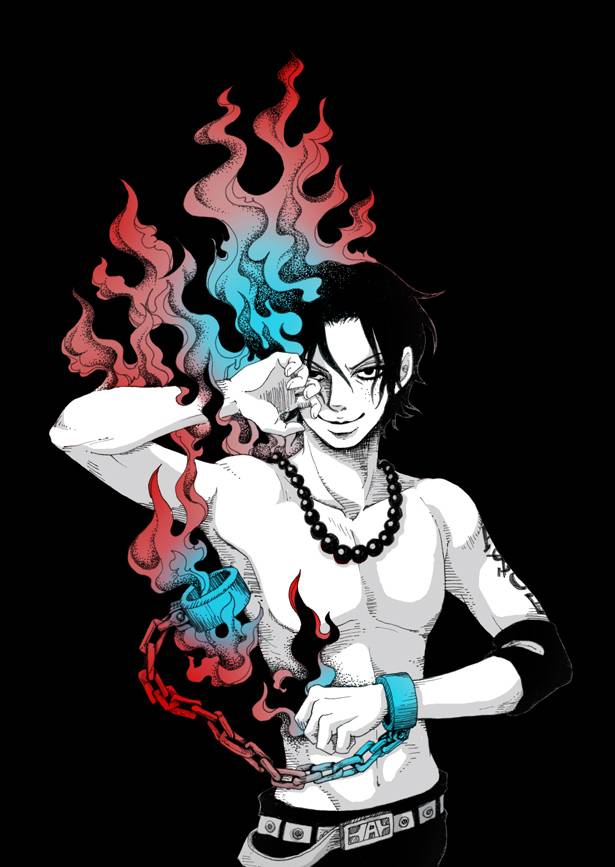 Anime Pixiv Id One Piece Portgas D Portgas D Ace Black 615x867 Wallpaper Teahub Io