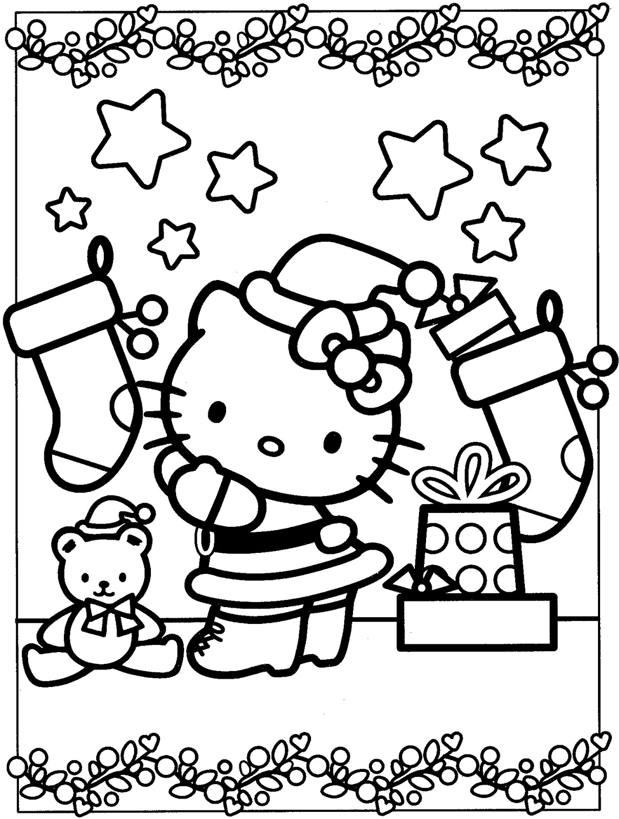 Christmas Coloring Pages Cat - 1210x1600 Wallpaper - teahub.io