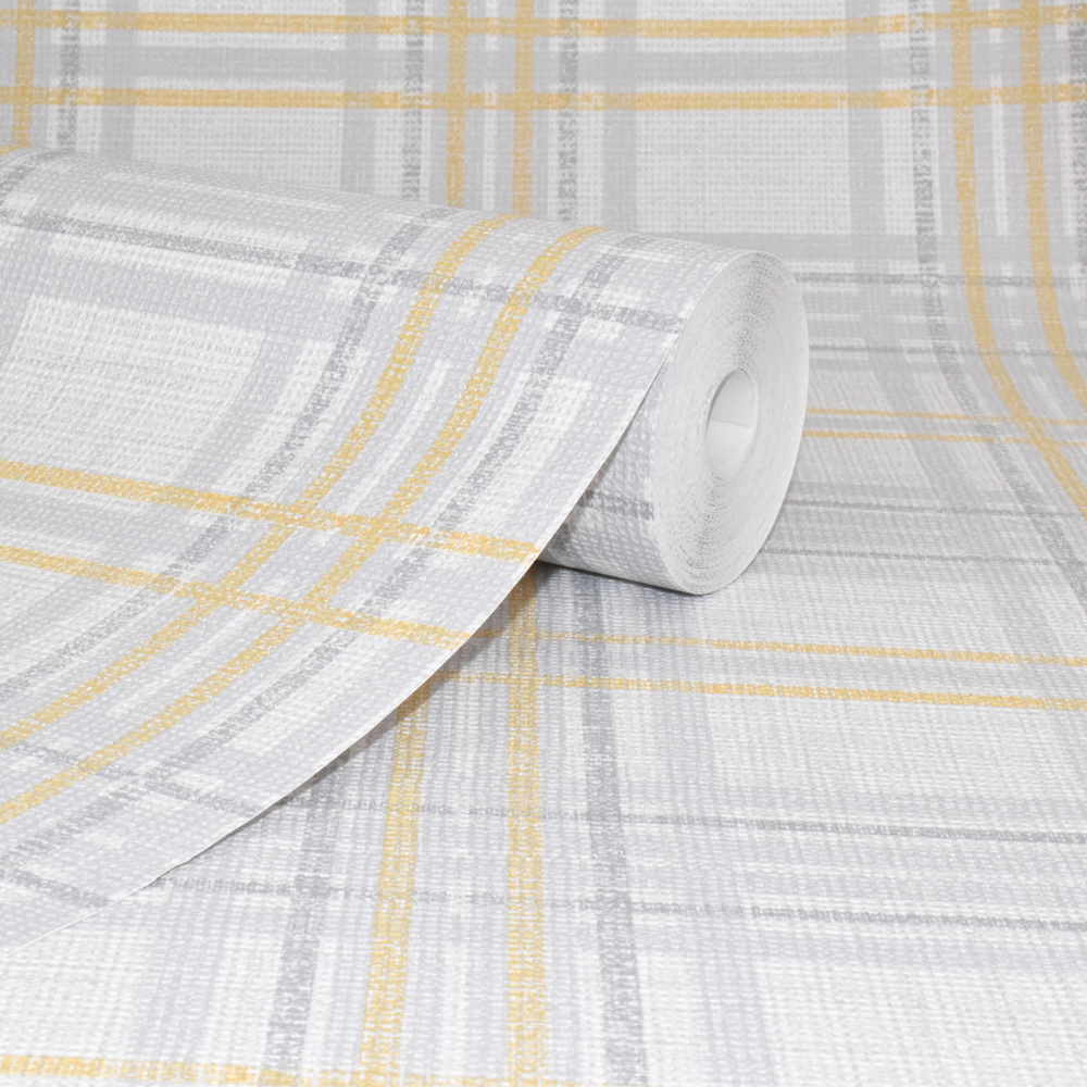 Download Superfresco Easy Country Tartan Greyyellow Wallpaper Yellow