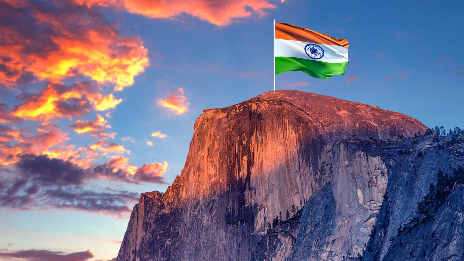 India Flag Hd Background Wallpaper - Yosemite National Park, Half Dome
