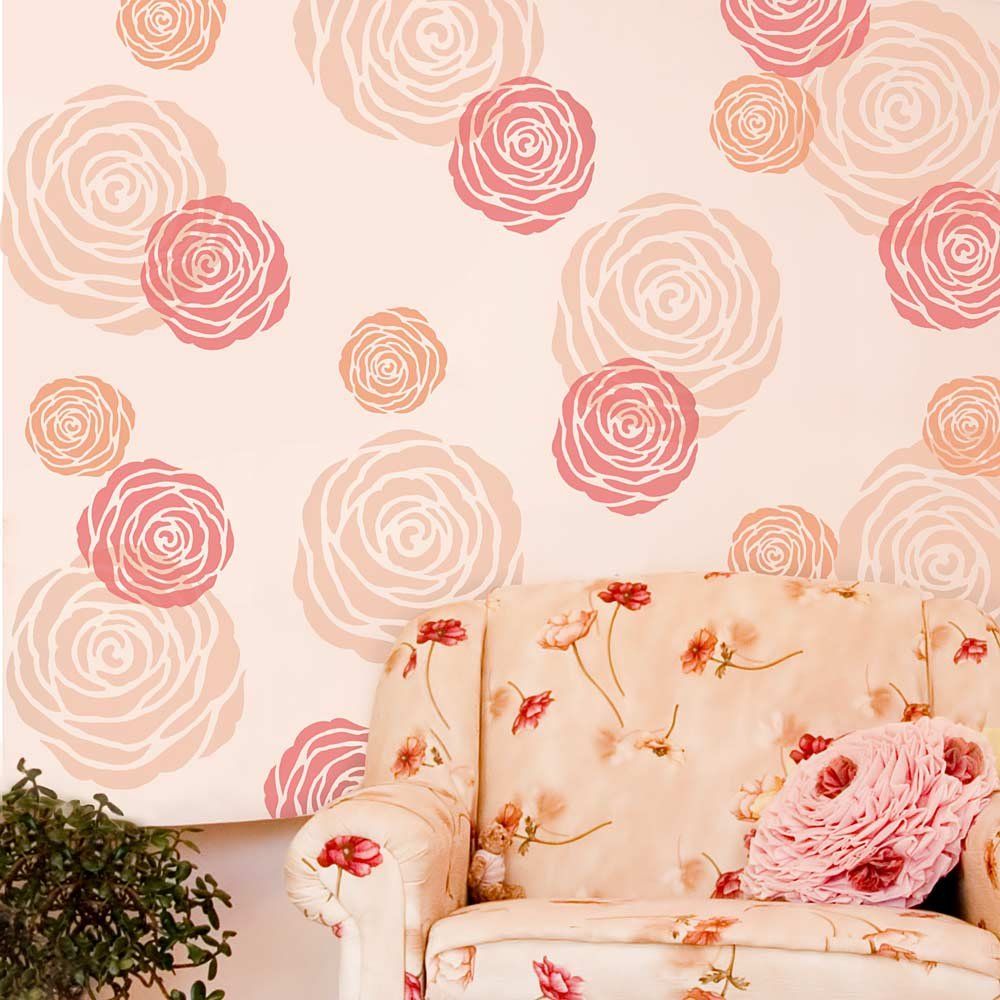 Flower Stencil For Wall Painting - HD Wallpaper 