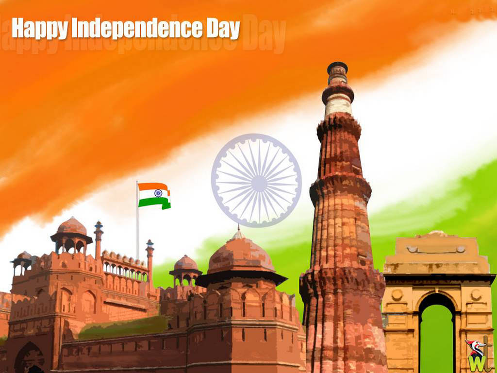 Happy Independence Day Images Hd Free Download - The Red Fort - 1024x768  Wallpaper 