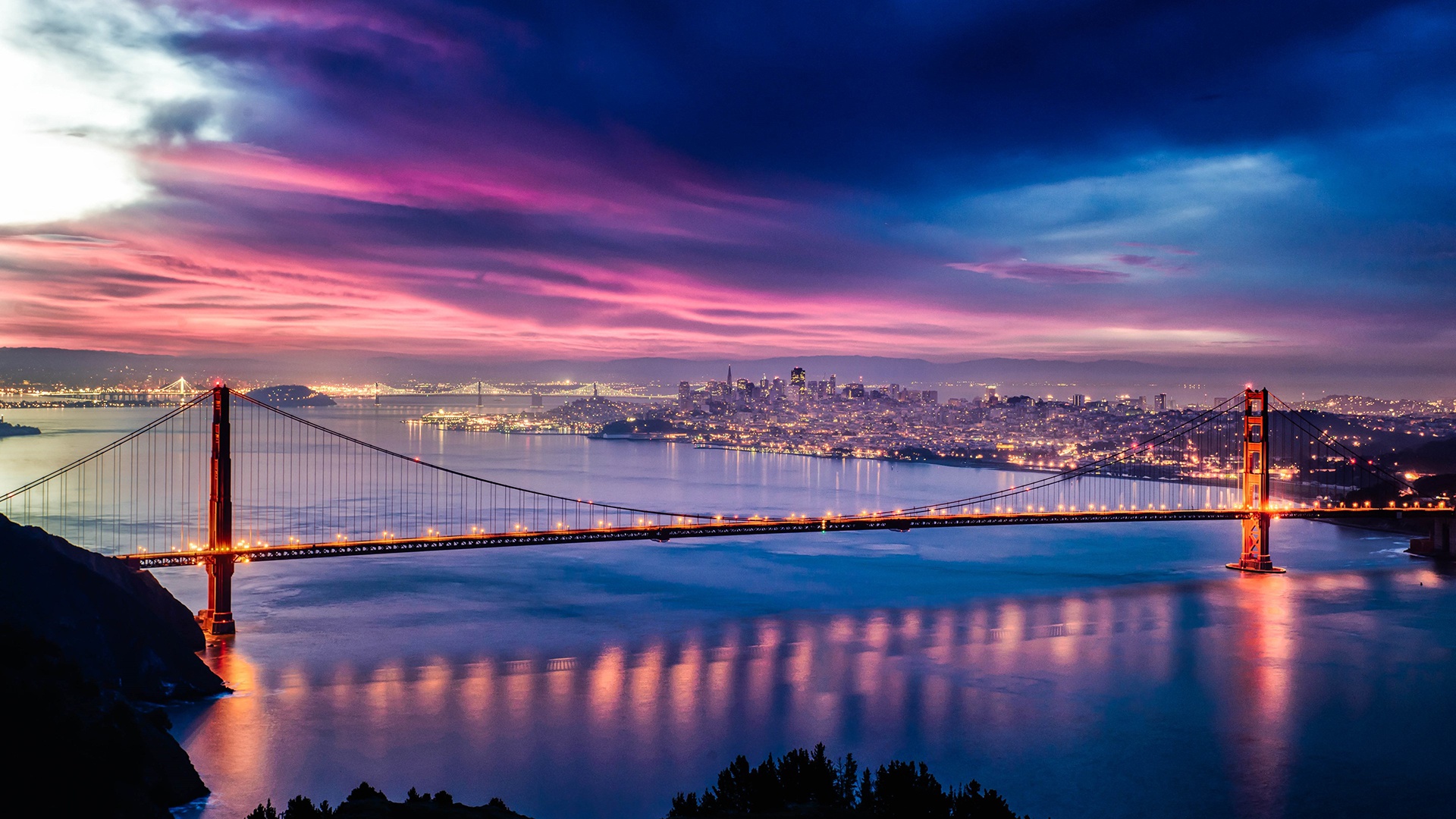 Golden Gate Bridge Wallpaper Sunset - 1920x1080 Wallpaper 