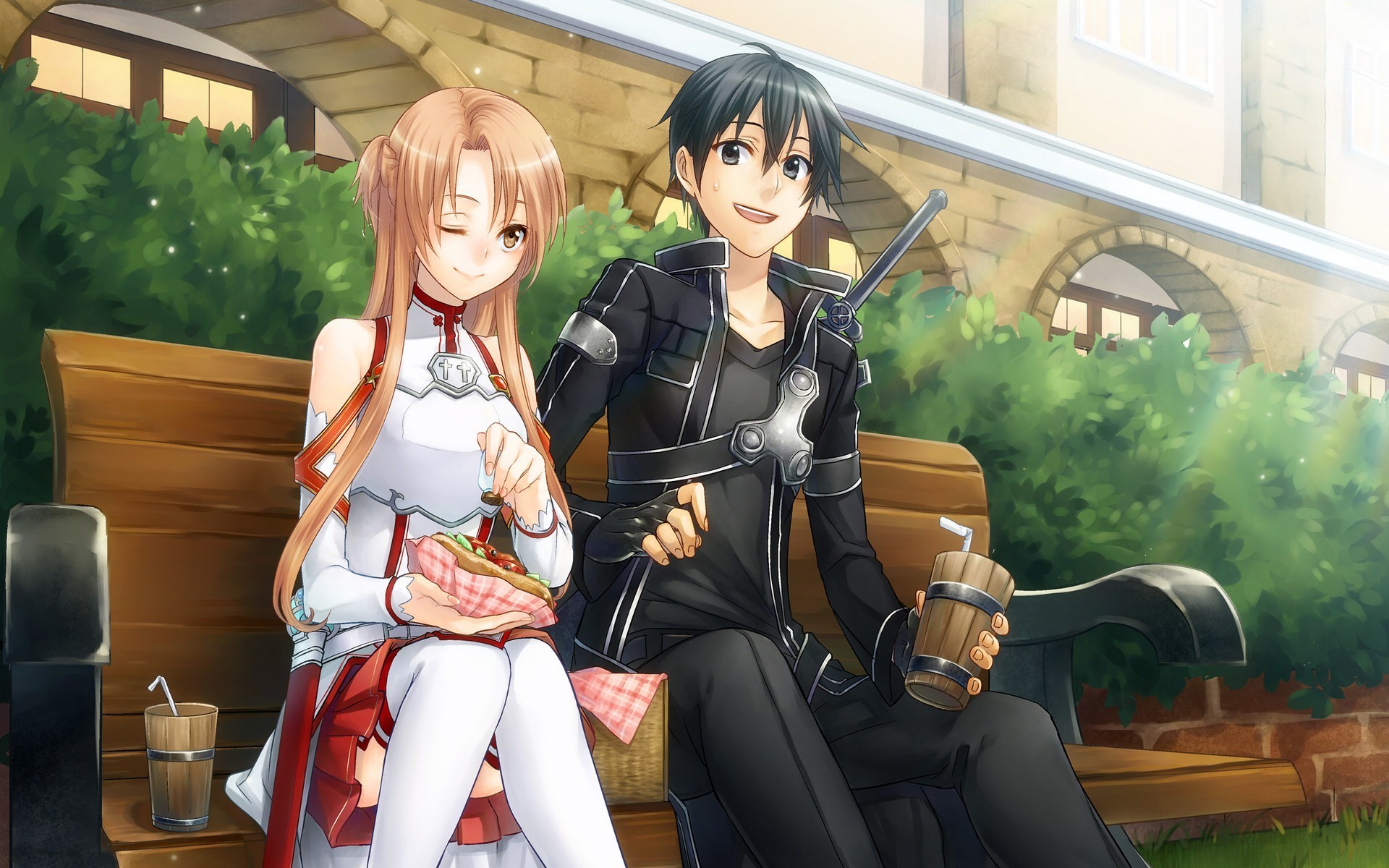 Asuna And Kirito Hd - HD Wallpaper 