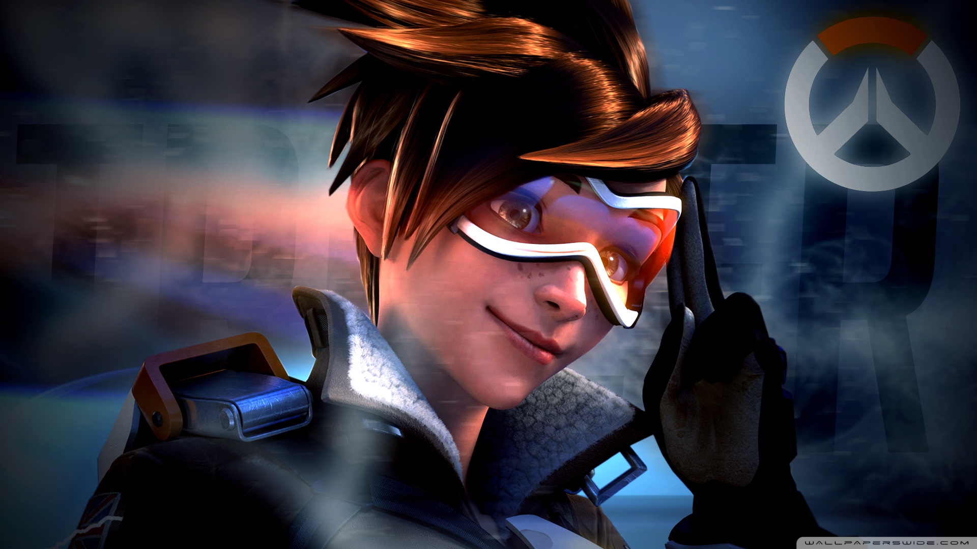 Overwatch tracer. Трейсер овервотч Wallpaper. Overwatch GMV. Overwatch Трейсер без очков. Трейсер рабочий стол.