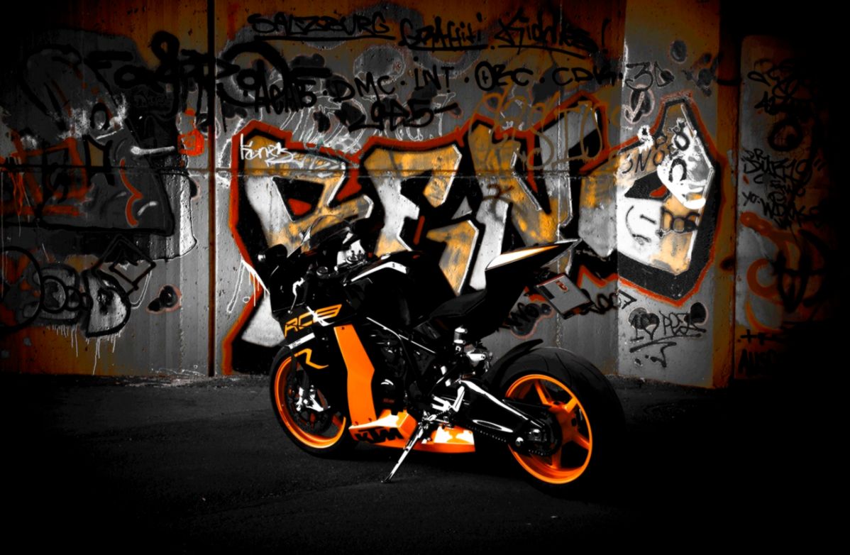 Wallpaper Black Motorcycle Black Rear View Bike Ktm - Ktm Rc8 Wallpaper Hd  - 1198x782 Wallpaper 