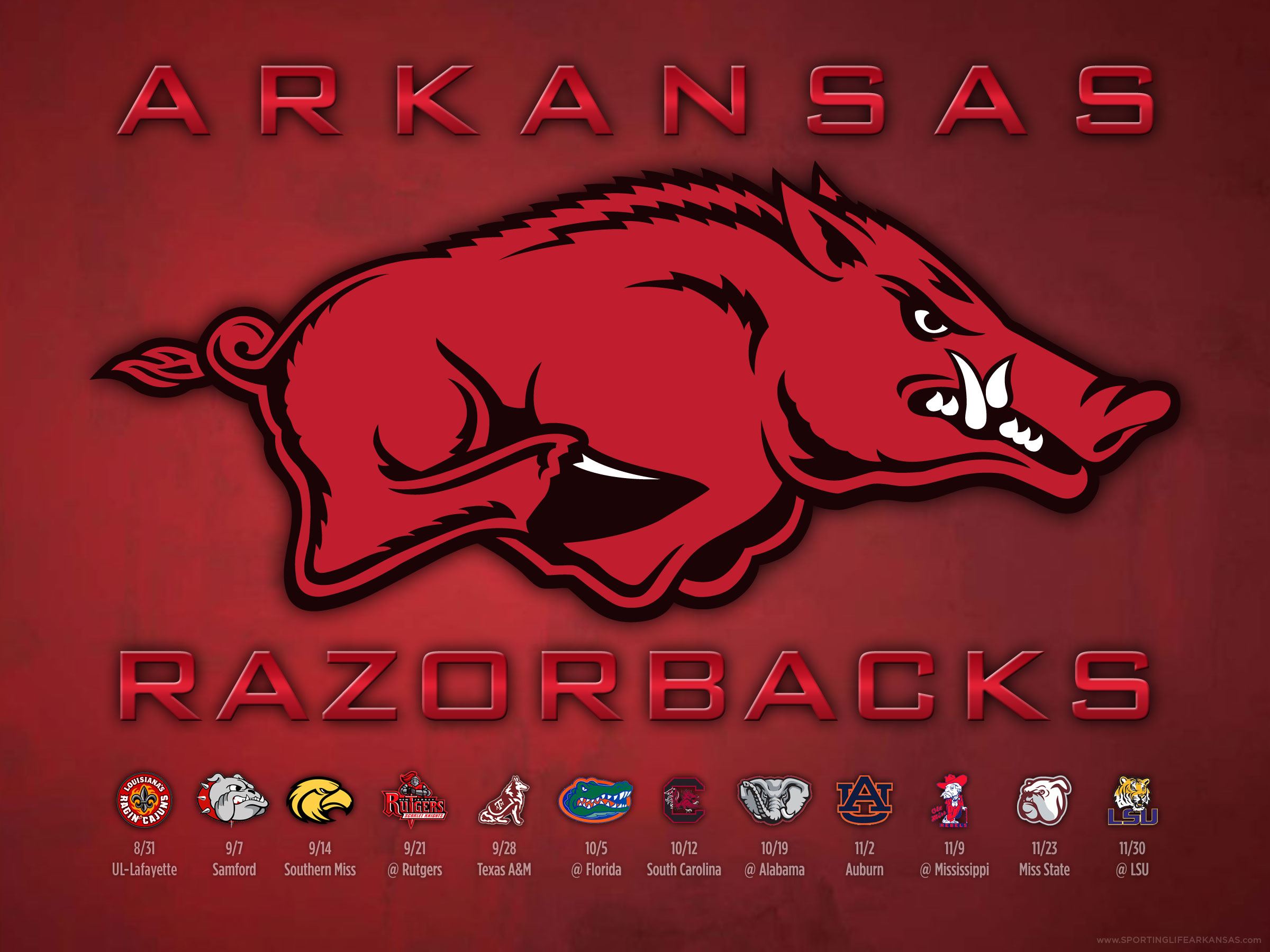 Razorbacks Football Schedule 2017 - HD Wallpaper 