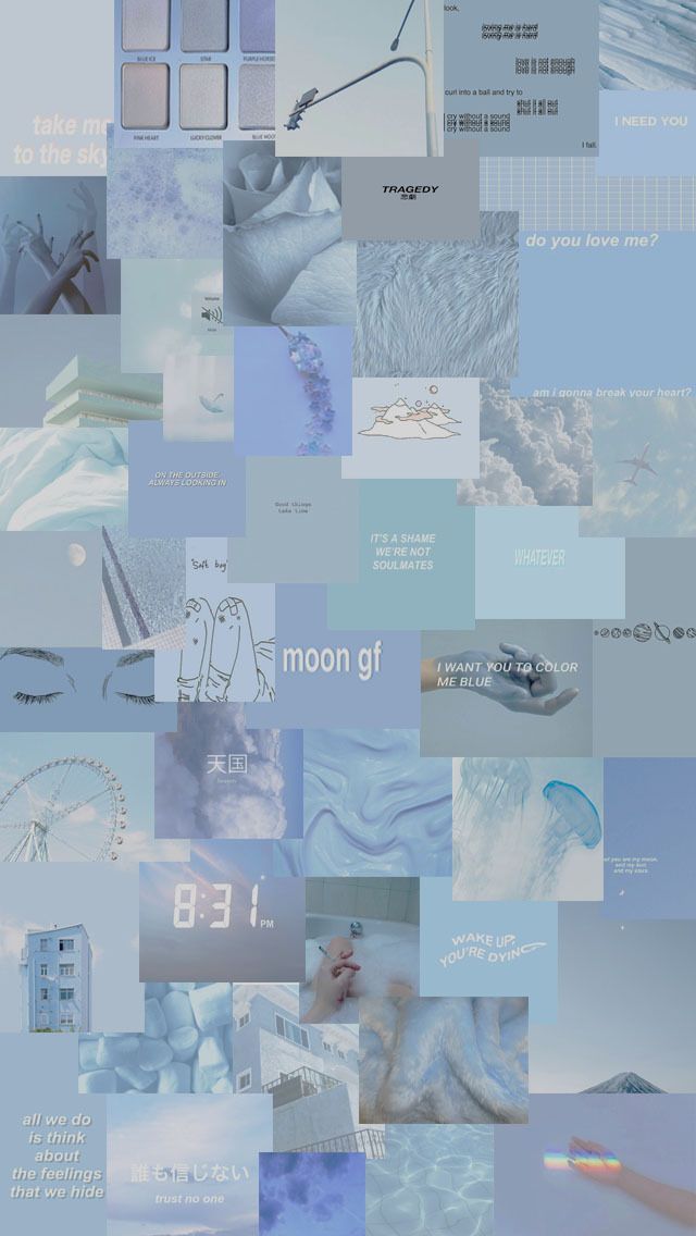 Aesthetic Blue Lockscreen - HD Wallpaper 