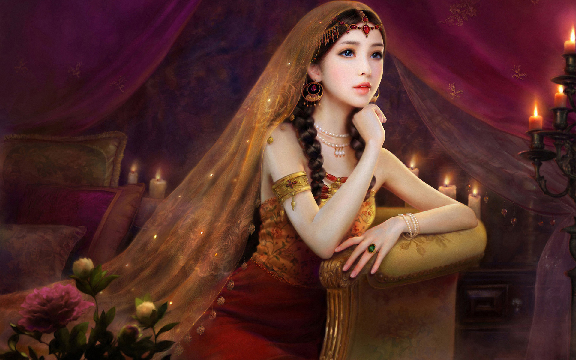 Queen Wallpaper Hd New Waiting For Someone 
 Data Src - Most Beautiful Girl Paintings - HD Wallpaper 