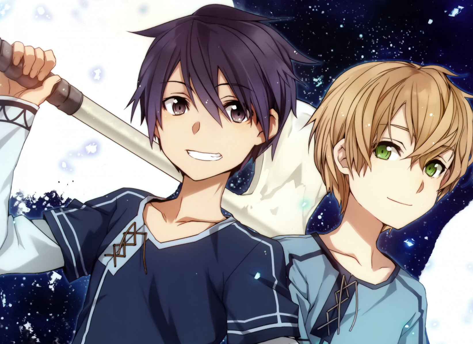 Eugeo Kirito Sword Art Online Kirigaya Kazuto Smiling Sao Alicization Kirito And Eugeo 1644x1196 Wallpaper Teahub Io