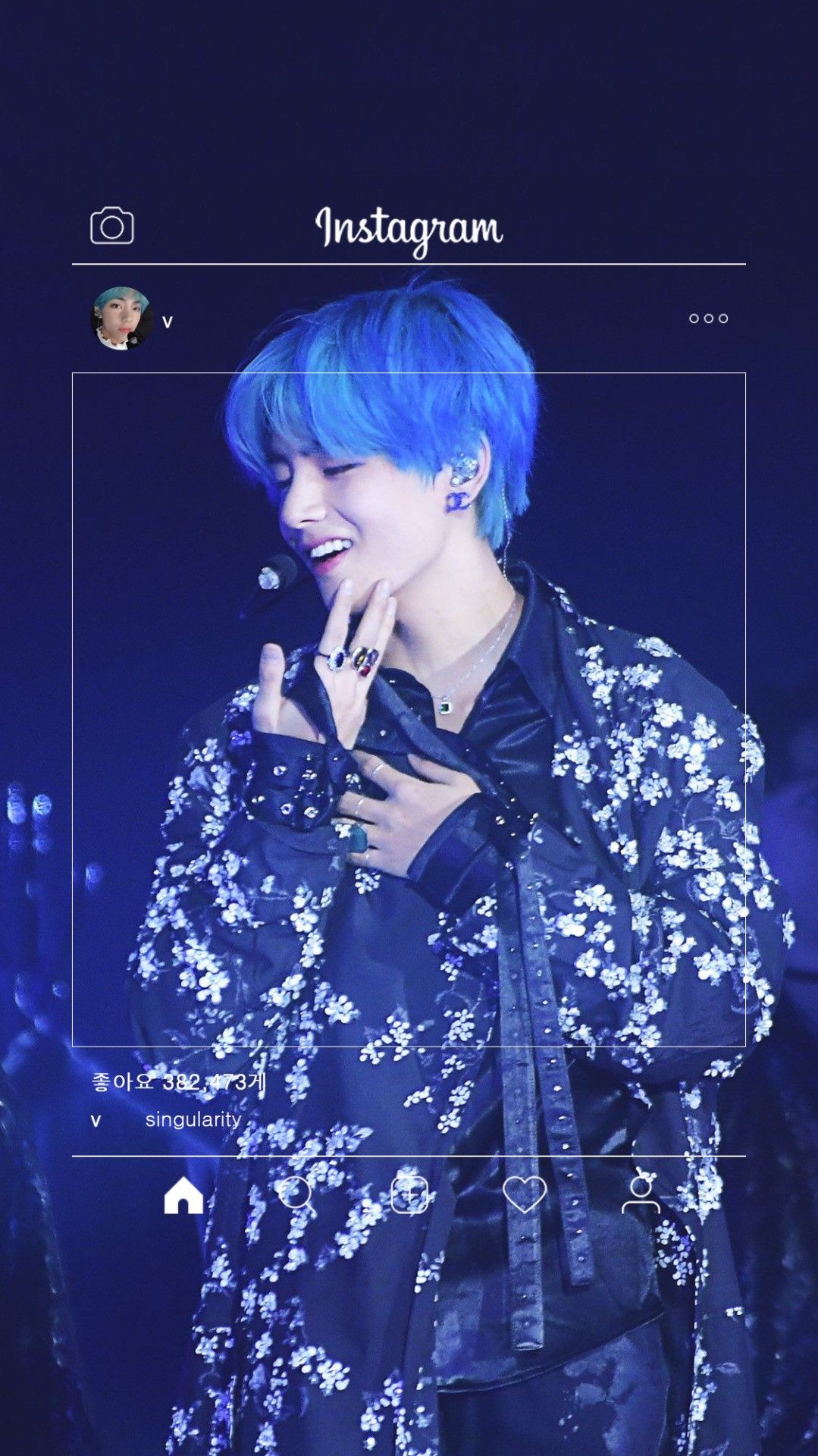 Tae With Blue Hair - HD Wallpaper 