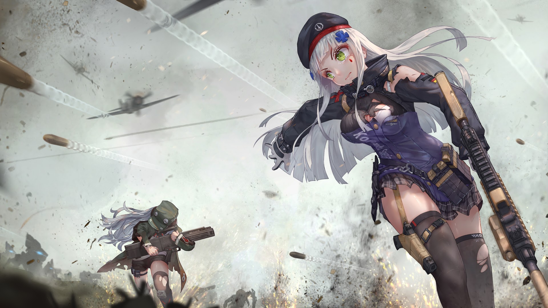 Anime, Girl, Soldier, Rifle, 4k, - Anime Girl In Battle - HD Wallpaper 