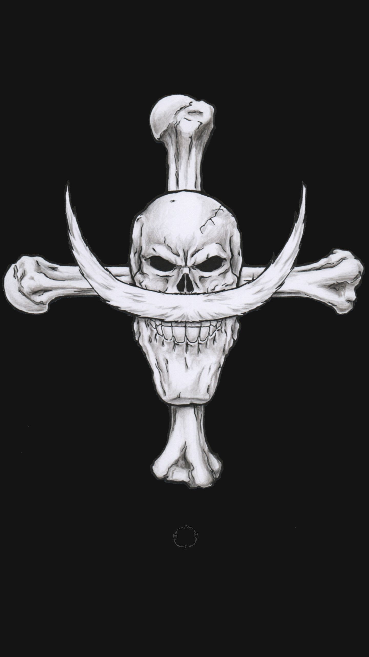 Realistic Whitebeard Jolly Roger - 1440x2560 Wallpaper - teahub.io