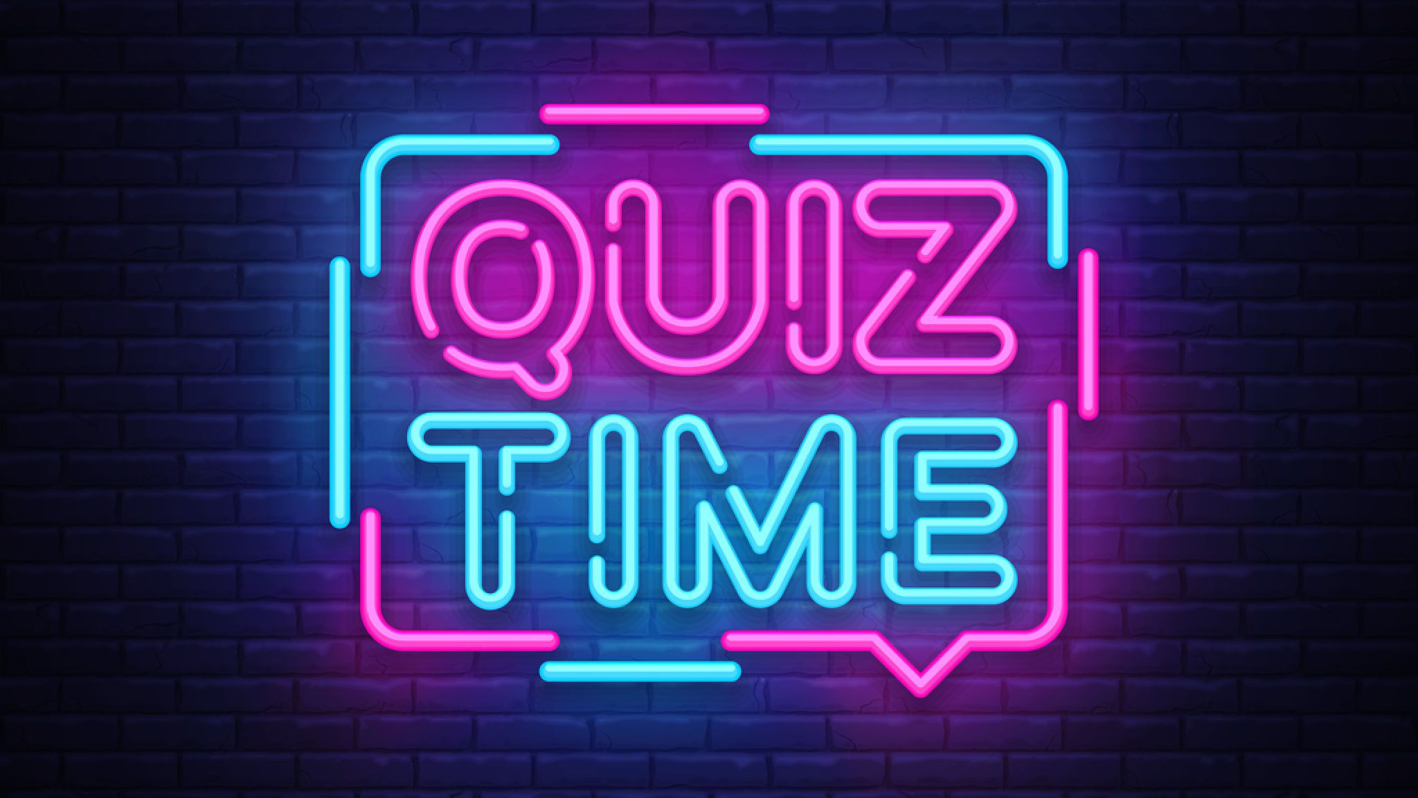 Quiz Time Announcement Poster Neon Signboard Vector - Quiz Night -  2048x1152 Wallpaper 