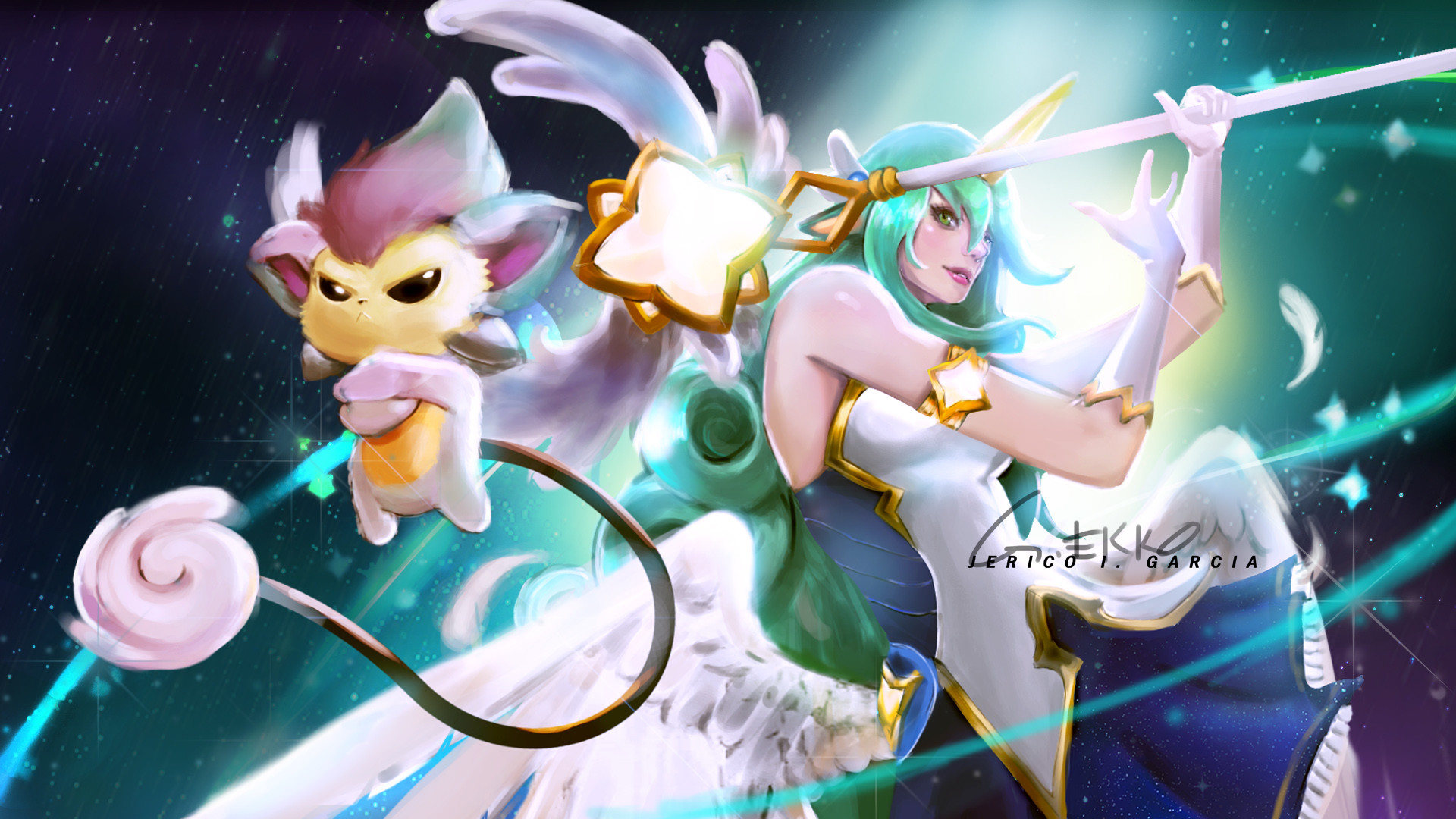 1920x1080, Star Guardian Soraka By Thkhs Hd Wallpaper - Cartoon 