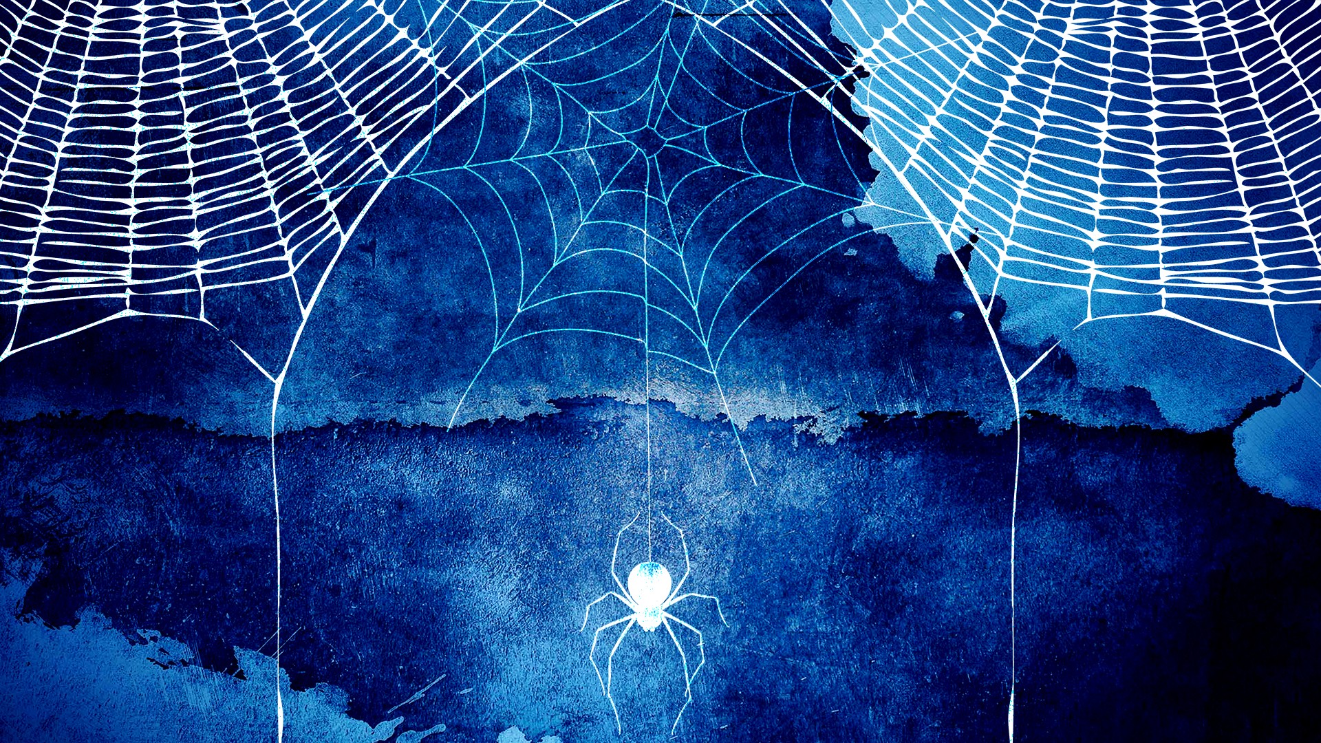 Halloween Spider Web Hd Background Wallpaper - Dark Blue Watercolor Hd  Background - 1920x1080 Wallpaper 