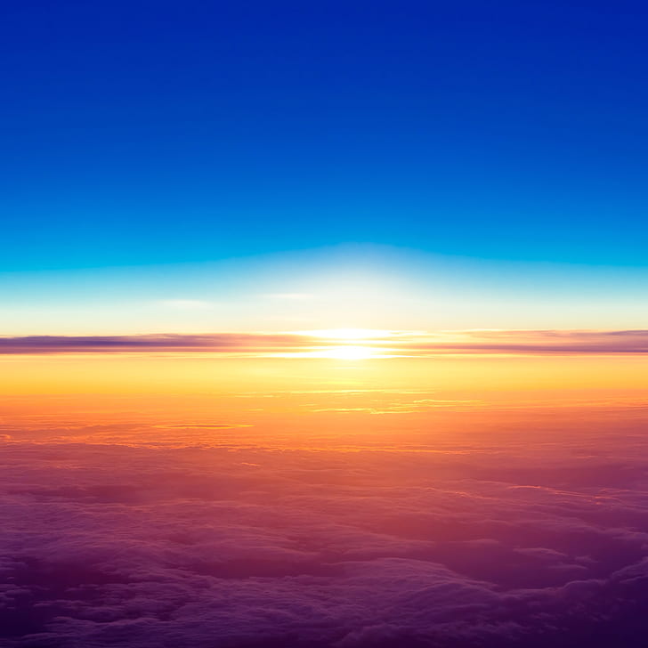 Ipad Air, Sunrise, Horizon, Sky, Landscape, Sunset, - Iphone 7 New Home Screen - HD Wallpaper 