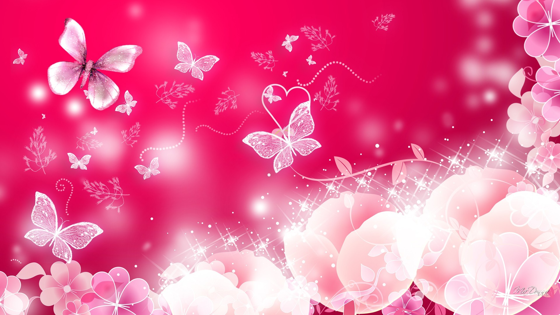 Neon Butterfly Live Wallpaper - Pink Beautiful Wallpaper Butterfly - HD Wallpaper 