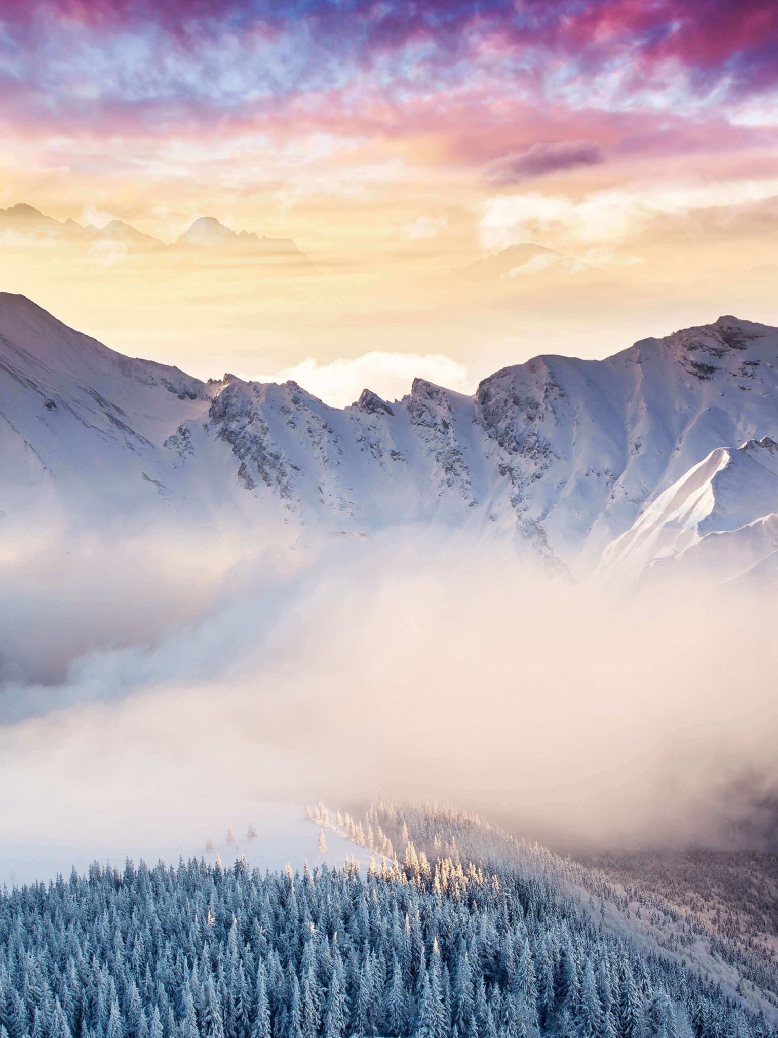 Mountains, Landscape, Clouds, Surface Studio Stock - Surface Pro 6  Background - 1536x2048 Wallpaper 